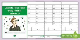 Ultimate Times Table Daily Practice Booklet 17 Booklet