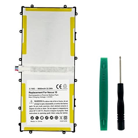 Samsung Nexus 10 WiFi Tablet Battery (Li-Pol 3.7V 9000mAh) for Google ...