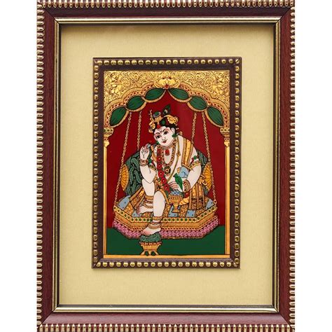 GLASS PAINTING SWING KRISHNA