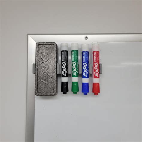 Magnetic Dry Erase Marker Holder - Securely Holds 4 Markers and Eraser ...
