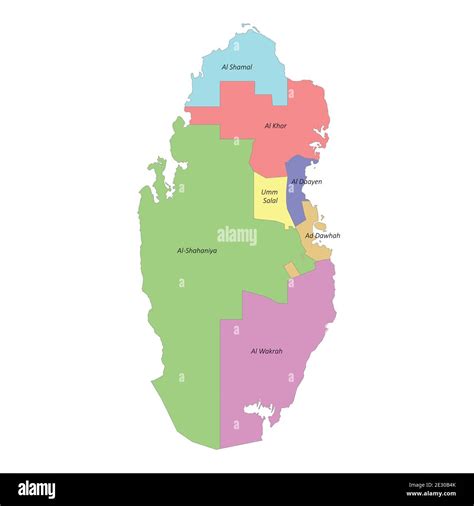 Qatar Political Map Map Of Qatar Region Western Asia Qatar map - State of Qatar stock vector ...