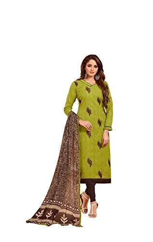 Buy Digital Nari Women's Cotton Unstitched Dress Material (Green) at ...