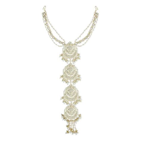I Jewels Gold Plated Traditional Handcrafted White Kundan and Pearl ...