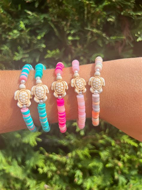 Turtle clay bead bracelet set – Artofit
