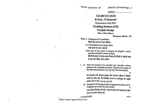 Cs 603 c compiler design may 2023 - Computer Organisation - Studocu