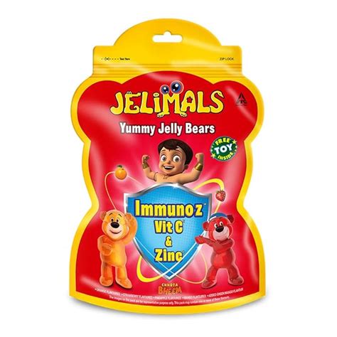 Jelimals Immunoz with Vitamin C & Zinc, 100.8g (Assorted Jelly Bears ...