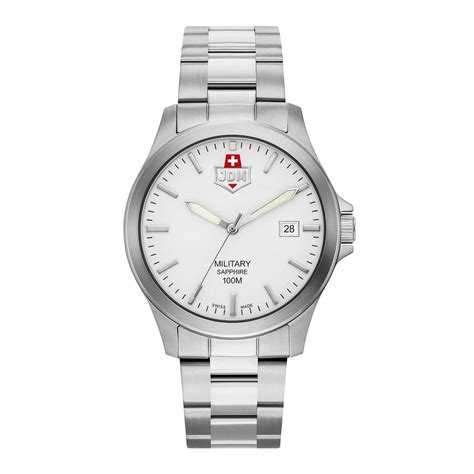 Hiyath -JDM Military Swiss Made ALPHA II Analog White Round Dial Men's ...