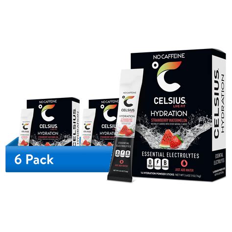 (6 pack) CELSIUS HYDRATION™ Strawberry Watermelon Flavor, Essential ...
