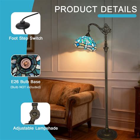 Snapklik.com : ARTZONE Antique Tiffany Floor Lamp11W62H Gooseneck ...