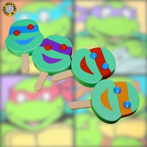 🥷 TMNT Popsicle 3D Print Files with Stand | 4 Ninja Turtles Ice Cream ...