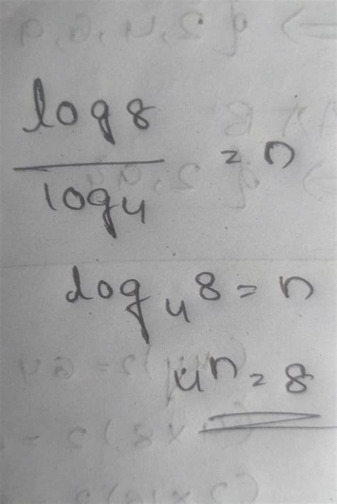 exponential form of (log8/log4)=n - Brainly.in