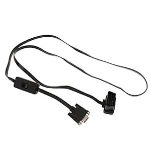 Techno Shoppy 16 Pin M/F OBD2 DB9P Cable Extension Type Adapter ...