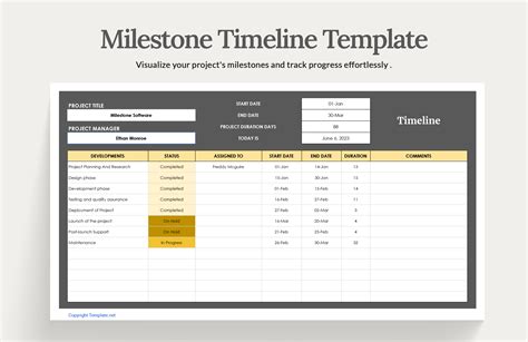 Image result for Excel Timeline Example