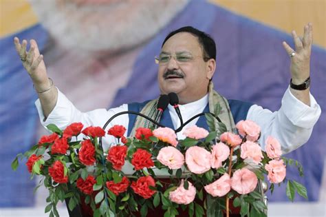 Photographs : BJP National President Shri J.P. Nadda addressing public ...