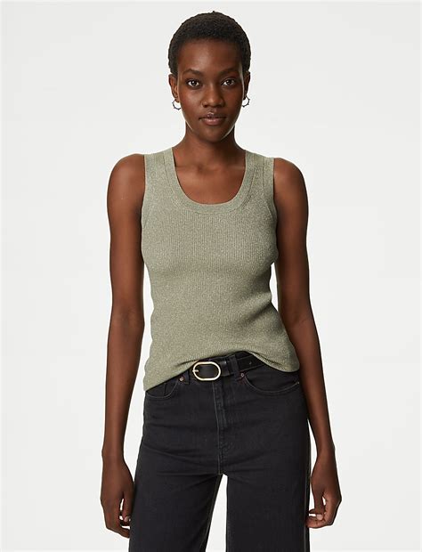 Buy Sparkly Crew Neck Knitted Vest at Marks & Spencer