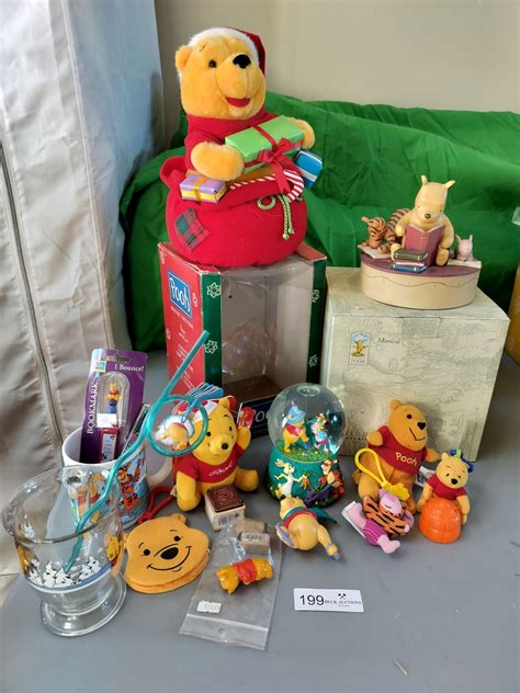 Assortment of Winnie the Pooh Collectibles - Musical Snowglobe, Musical ...