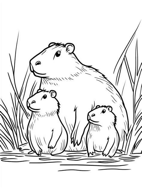 Capybara Coloring Pages: Chill with the World's Friendliest Rodent 🎨🦫 ...