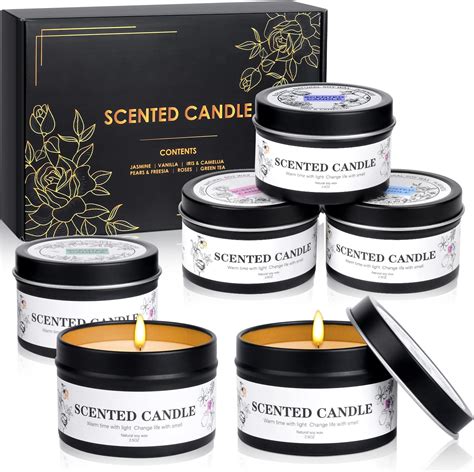 Amazon.com: Bekind Good Vibes 6 Scented Candles Set - Scented Candles ...