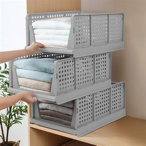 JEYANG Multipurpose Foldable Stackable Wardrobe Organizer for Clothes ...