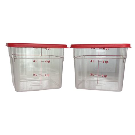 Cambro Food Storage Containers Bundle, Plastic Containers 6qt with Lids ...
