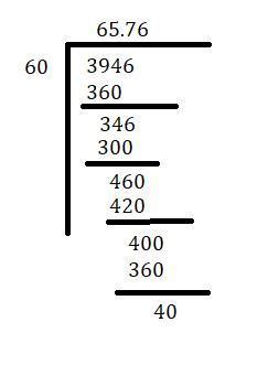solve- 3946÷60Solve this problem - Brainly.in