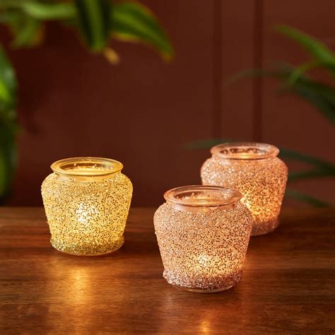 Buy Shalimar Set of 3 Glass T-Light Holders from Home Centre at just ...
