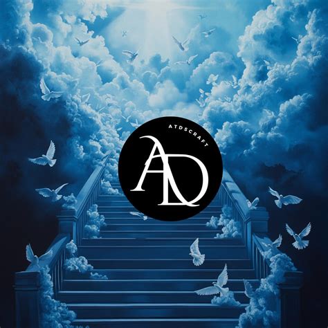 Stair Step to Heaven- AI Art Christian-funeral-blue Background - Heaven Background- Memorial ...