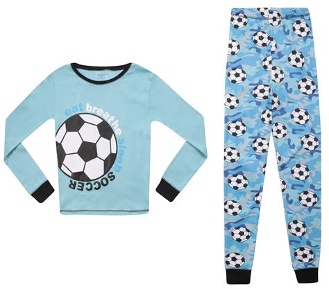 Prince of Sleep Cotton Pajamas Sets for Boys (Blue - Soccer Camo, 14-16 ...