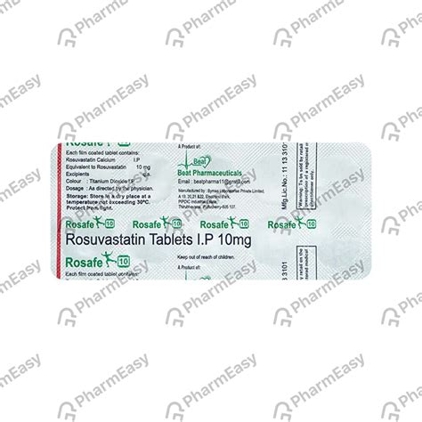 Rosafe 10 MG Tablet (10): Uses, Side Effects, Price & Dosage | PharmEasy