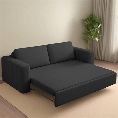 Casaliving Roxy 3 Seater Sofa Cum Bed for Living Room (Black Colour ...