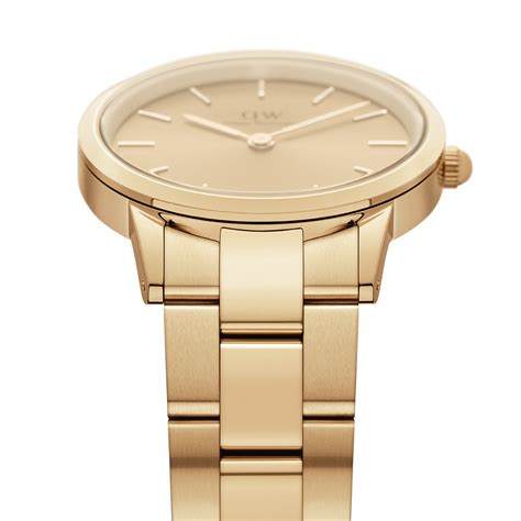 Iconic Link Unitone - Gold watch with steel link 28mm | DW
