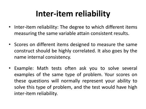 Image result for Inter-Item Reliability Example