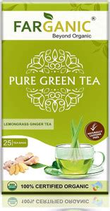 FARGANIC CAFFEINE FREE Lemongrass Ginger Green Tea Bag 100% Certified ...