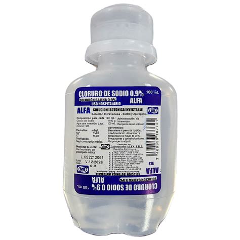 Cloruro de Sodio (Solucion Salina) 0.9% Fco 100ml x 1 Unds | Disfarmell