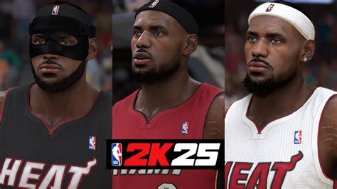 NBA 2K25 Lebron James Cyberface Miami Heat (3 Versions)