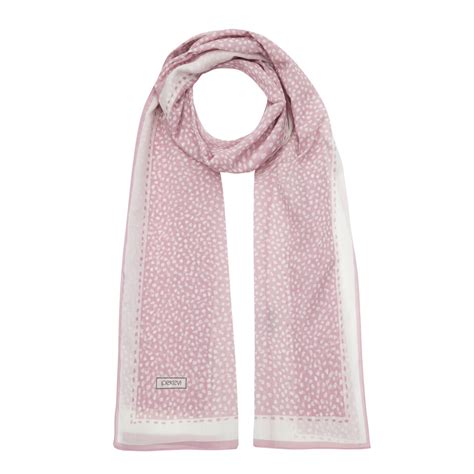 White Pink Polka-Dot Cotton Scarf | Ipekevi