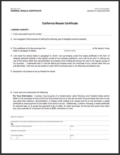 Kyle Design - Resale Certificate Requirements