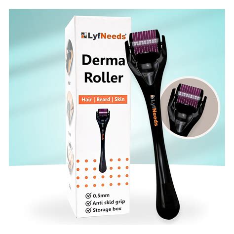 LyfNeeds Derma Roller 0.5mm - 540 Microneedles derma roller for hair ...