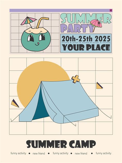 summer party event poster with vintage design 59344009 Vector Art at ...