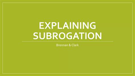 Subrogation Examples 的图像结果