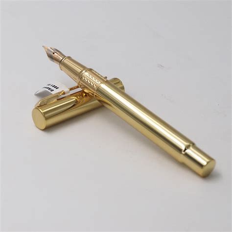Dikawen 8081 Full Gold Color Body Fine Nib Converter Type Fountain Pen ...