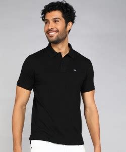 Arrow Sport Solid Men Polo Neck Black T-Shirt - Buy Arrow Sport Solid ...