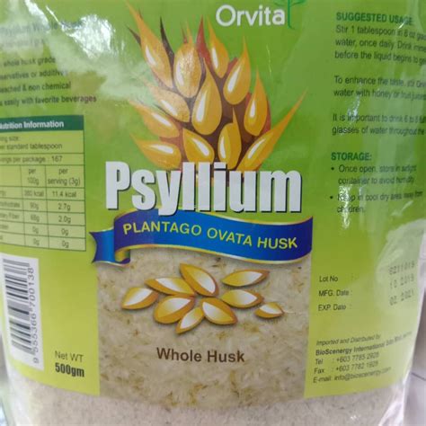 Orvita Psyllium PLANTOGO OVATA HUSK - WHOLE HUSK - EXP : 2025 | Shopee ...