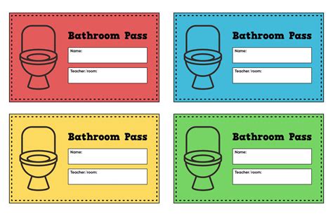 Restroom Passes - 11 Free PDF Printables | Printablee