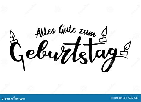 Happy Birthday Greetings in German. Lettering Stock Vector ...