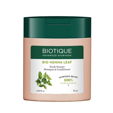 Buy Biotique Bio Henna Leaf Fresh Texture Shampoo and Conditioner, 75ml ...
