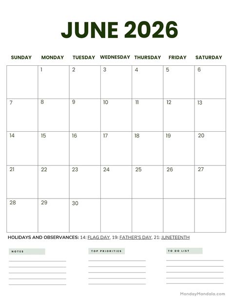 June 2026 Calendars (52 Free PDF Printables)