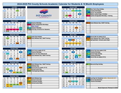 Pitt County Schools Calendar 2024-2025 [Academic Year]