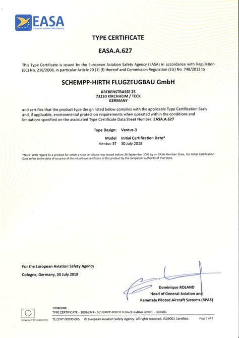 Aircraft Type Certificate