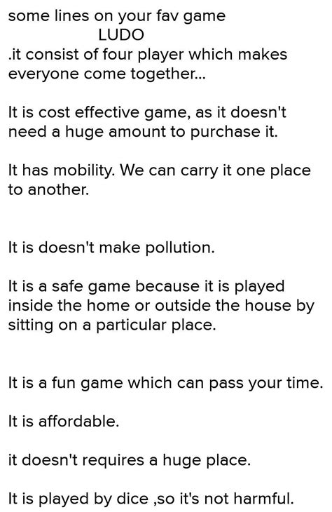 write essay 20 line ludo games - Brainly.in